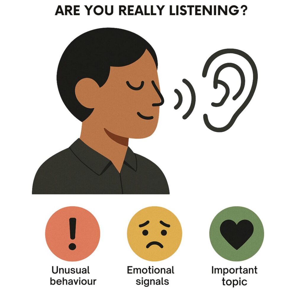 Connection and communication when listneing